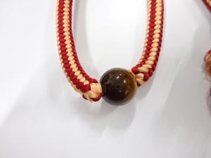 アンティーク　天然石帯留め　正絹手組帯締めセット